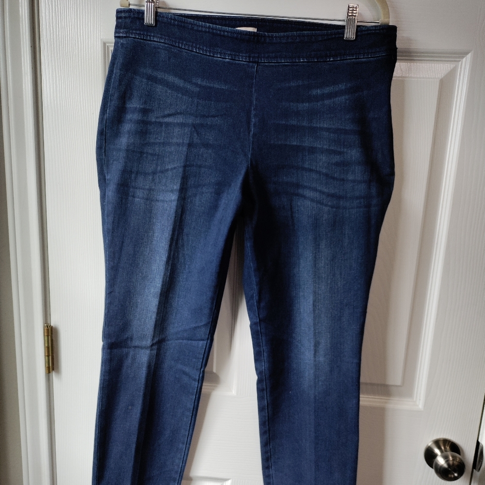 Cremieux women's cropped ankle zip up jeggings size 14